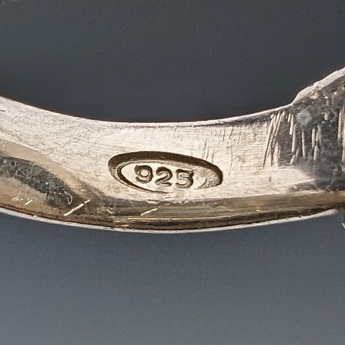 英国ヴィンテージ ジュエリー 大型ブラウンストーン 純銀リング 指輪